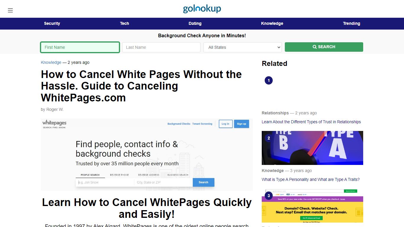 How to Cancel White Pages, How to Cancel WhitePages.com - GoLookUp